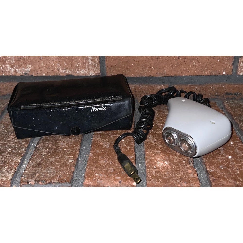 Vintage Norelco Speedshaver Dual Head Rotary Electric Shaver‎ with Case Gray